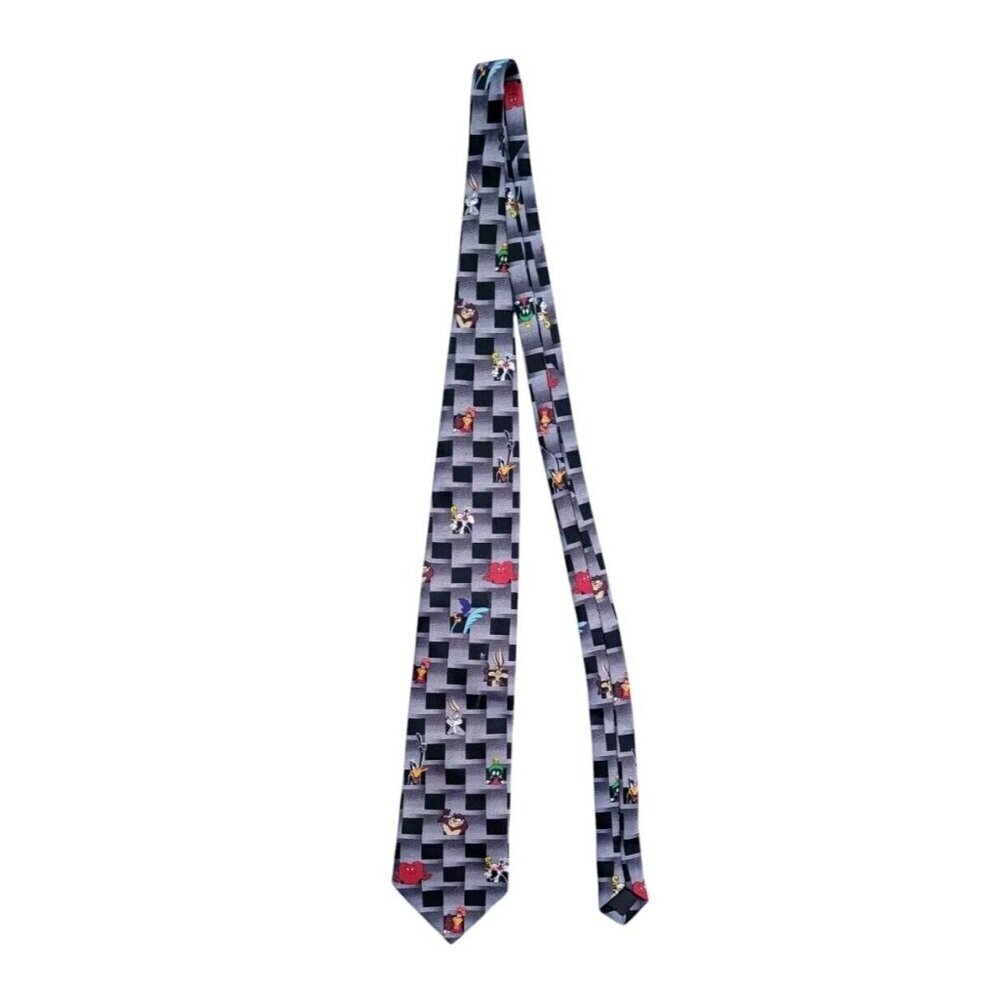 1998 Looney Tunes Mania Tie Bugs Bunny Taz Daffy Duck Sylvester Tweety Valentine